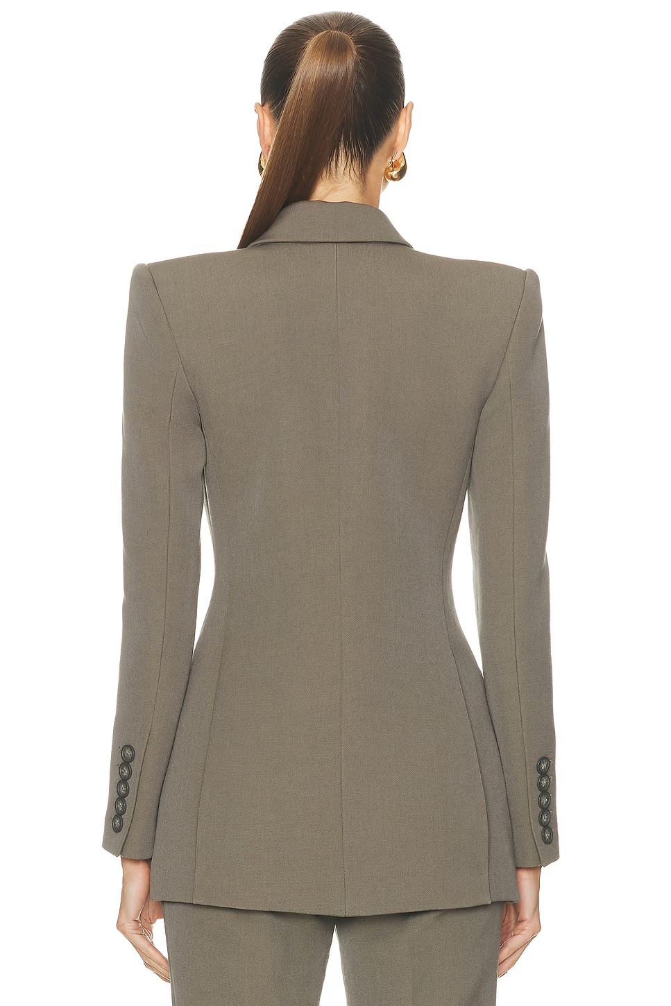 Double Breasted Fitted Blazer Ash
