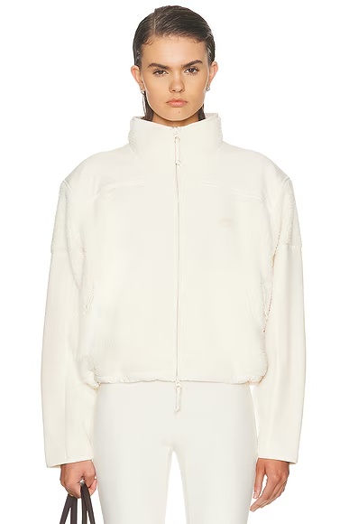 Ski Teddy Boxy Zip Up Jacket Ecru