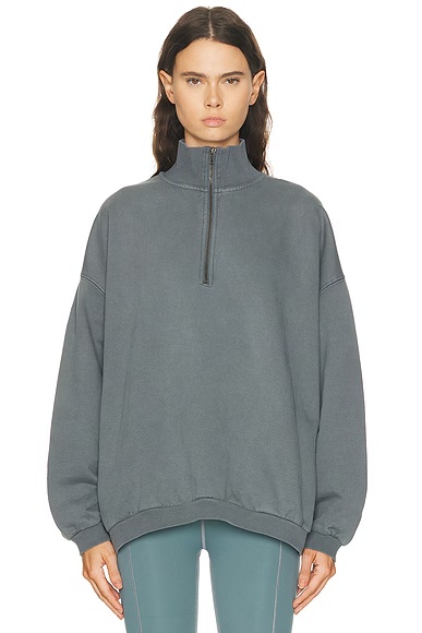 Boyfriend Fleece Slouchy Turtleneck Pullover Sweatshirt Zircon
