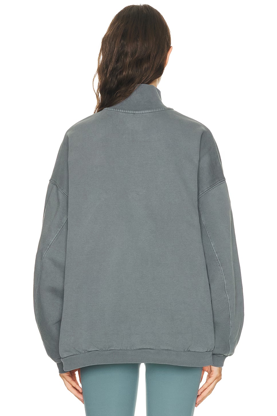 Boyfriend Fleece Slouchy Turtleneck Pullover Sweatshirt Zircon