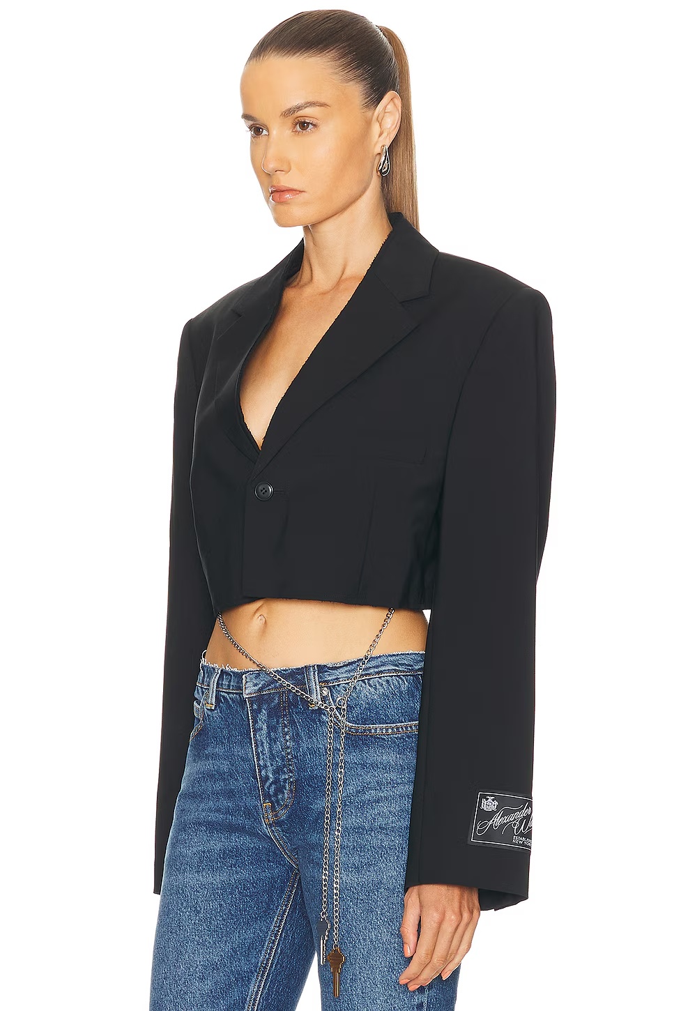 Cropped Blazer Black