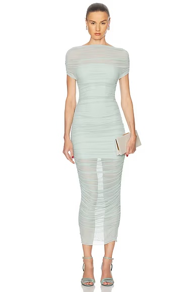 Noel Off Shoulder Midi Dress Frosted Sea