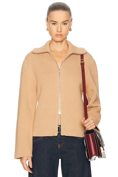 by Marianna Avey Zip Cardigan Light Brown