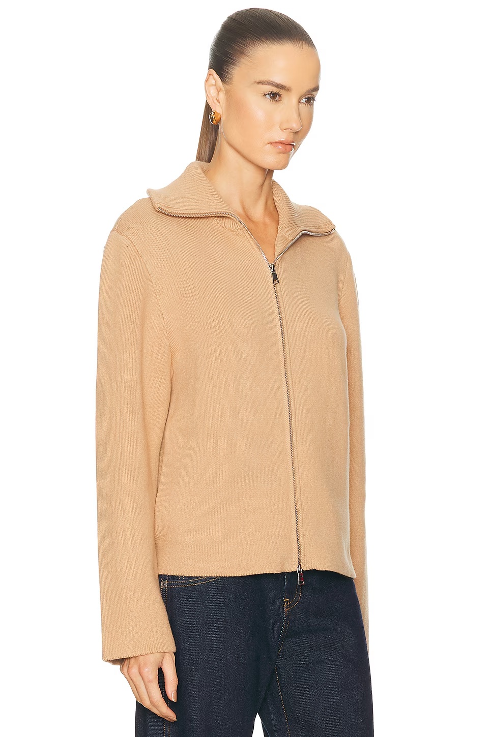 by Marianna Avey Zip Cardigan Light Brown