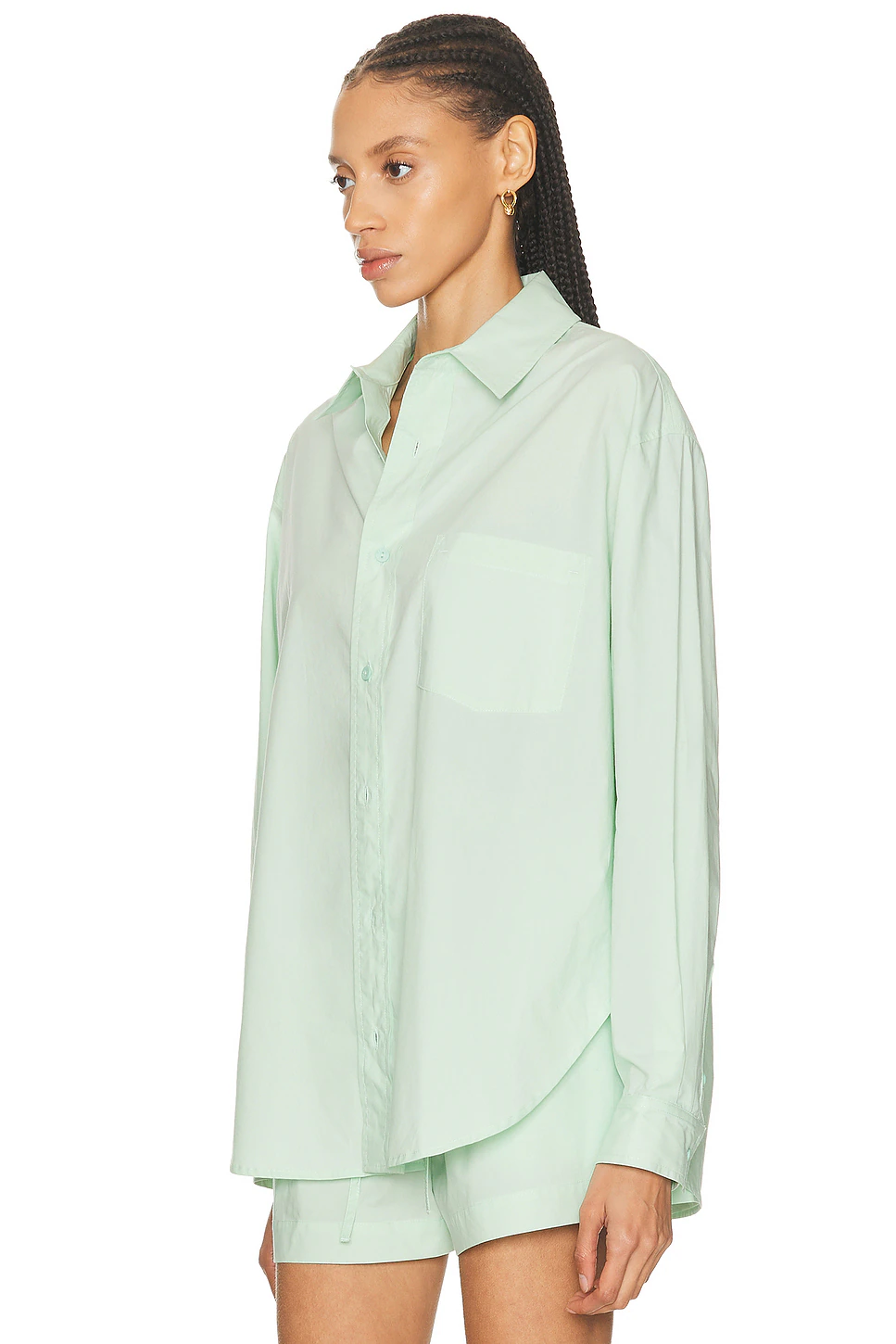 Relaxed Button Down Top Mint