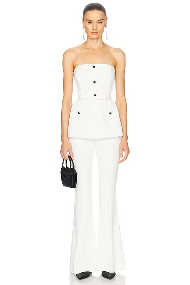 Strech Crepe Jumpsuit White