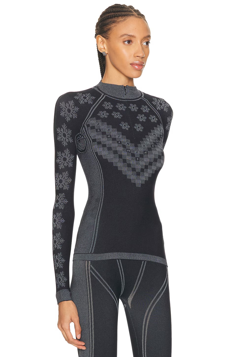 Ski First Layers Half Zip Long Sleeve Sweater Obsidian Winter Fairisle