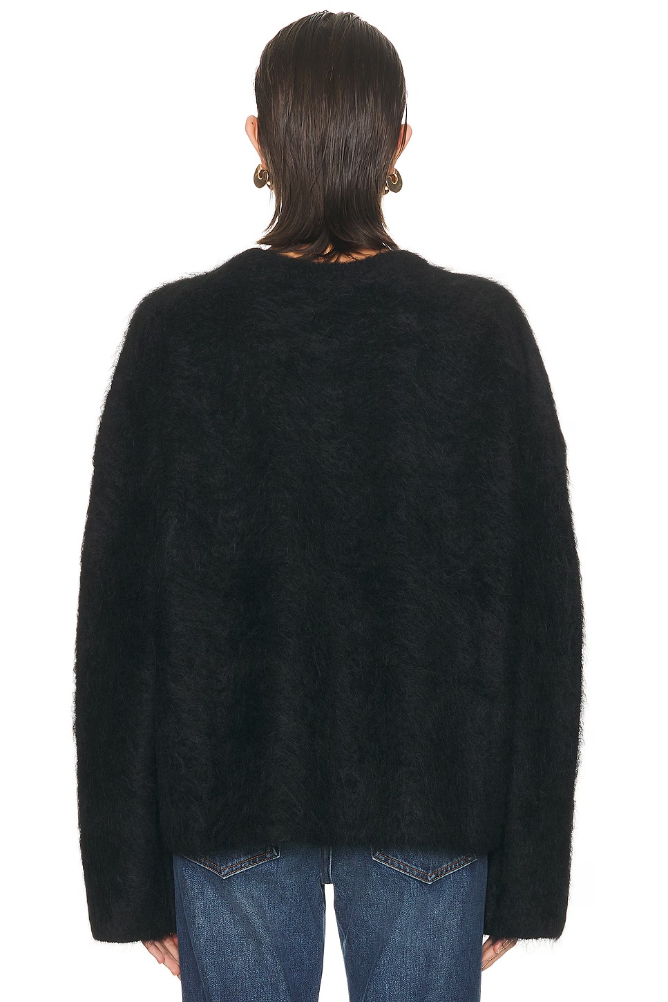 Boxy Alpaca Knit Sweater Black