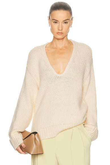 By Marianna Kindall V Neck Sweater Oat