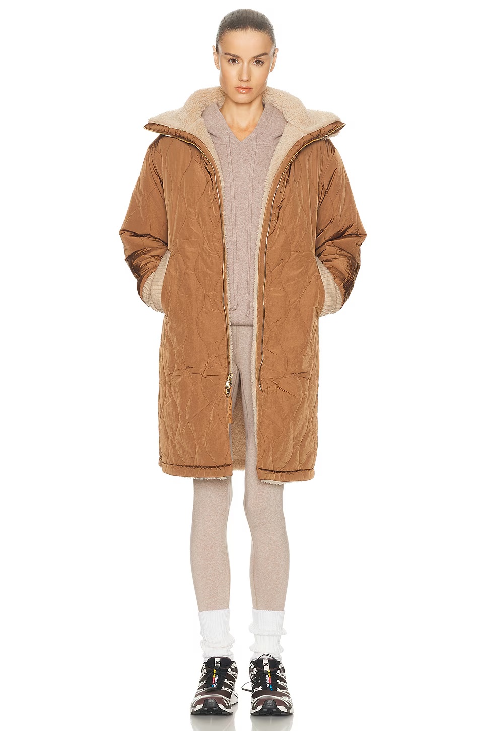 Theia Reversible Coat Light Taupe & Cocoa Dust