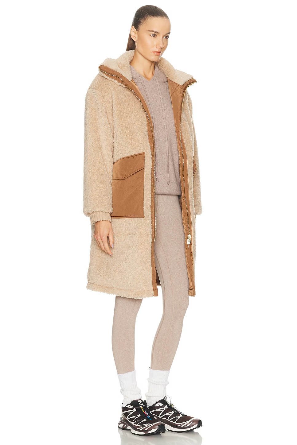 Theia Reversible Coat Light Taupe & Cocoa Dust