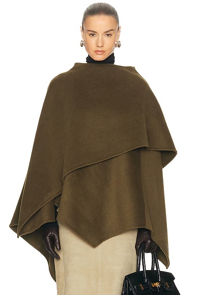 By Marianna Kye Wool Cape Olive