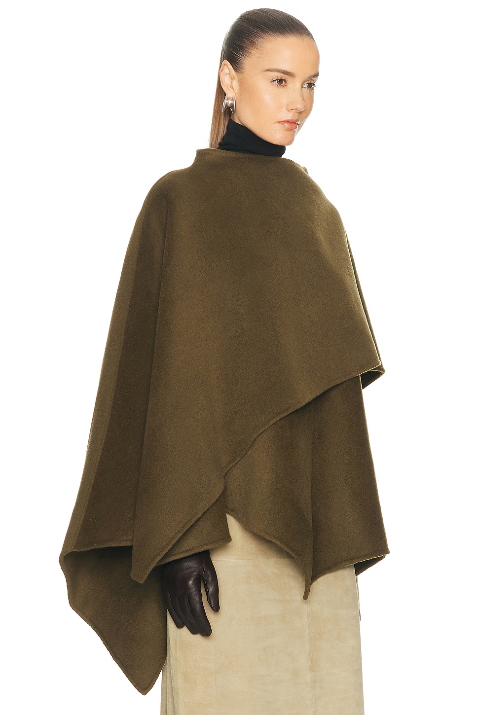 By Marianna Kye Wool Cape Olive