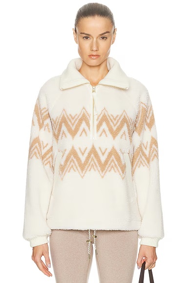 Hendrik Half Zip Sherpa Sweatshirt Egret