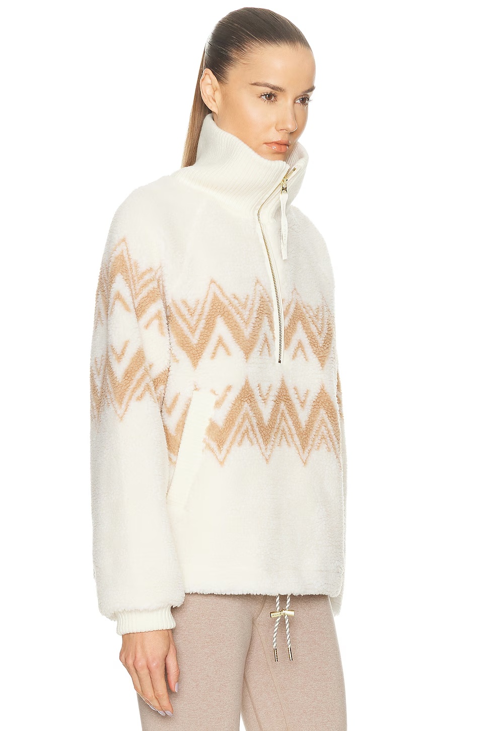 Hendrik Half Zip Sherpa Sweatshirt Egret