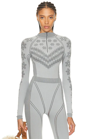 Ski First Layers Half Zip Long Sleeve Sweater Mirror Winter Fairisle