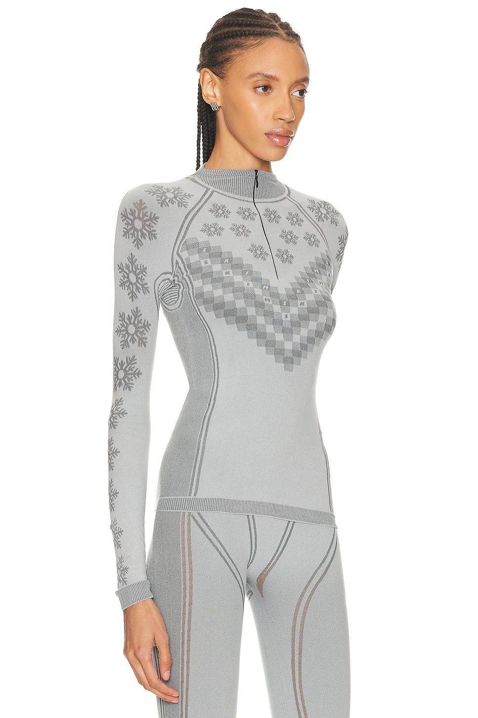 Ski First Layers Half Zip Long Sleeve Sweater Mirror Winter Fairisle