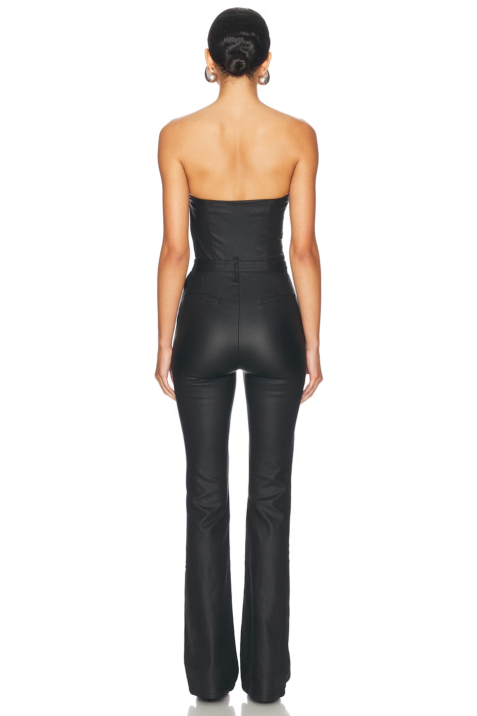 Vice Slim Flare Jumpsuit Coated Black