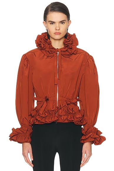 Lovise Ruffle Jacket Brown