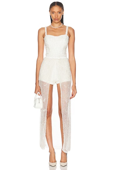 Escola Pearl Crystal Romper Ivory