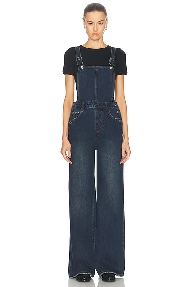 Sadie Wide Leg Overalls Jeans Goleta