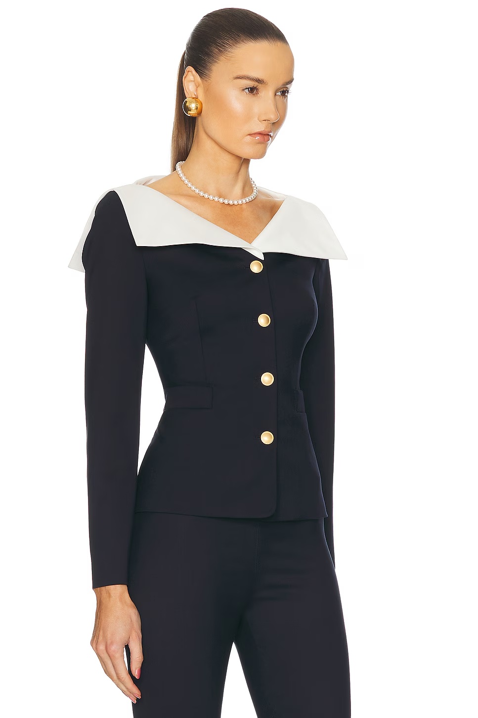 Collar Jacket Navy Blue