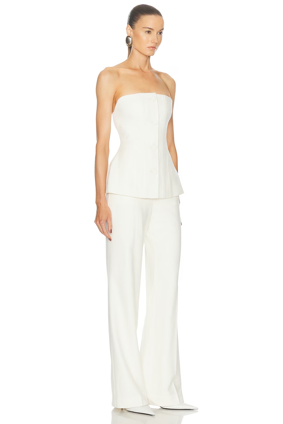 Strapless Tailored Jumpsuit Cream