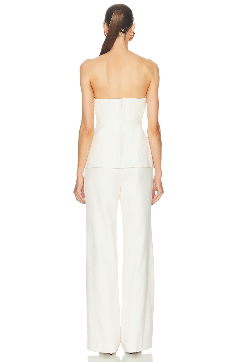 Strapless Tailored Jumpsuit Cream