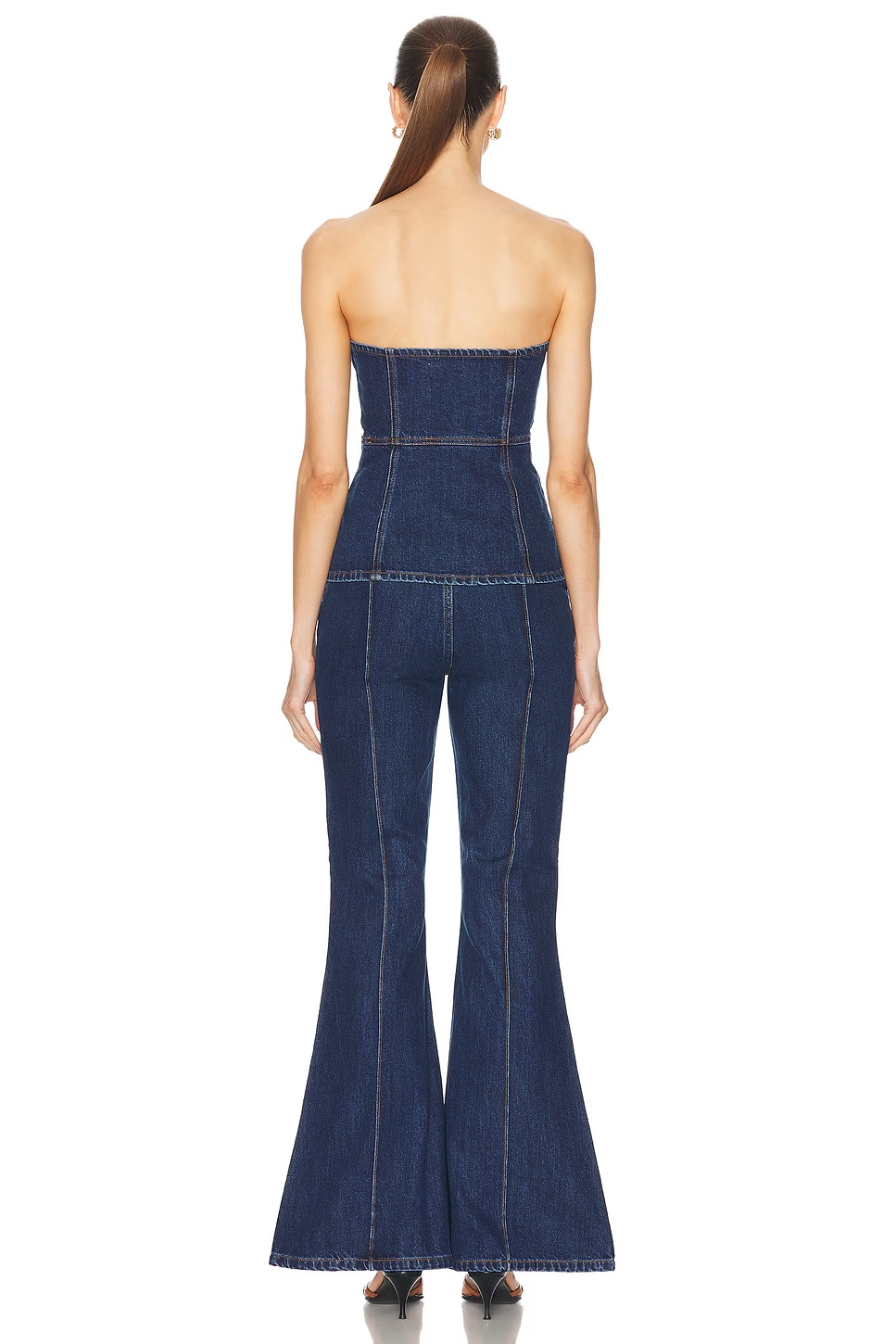 Denim Bandeau Jumpsuit Blue