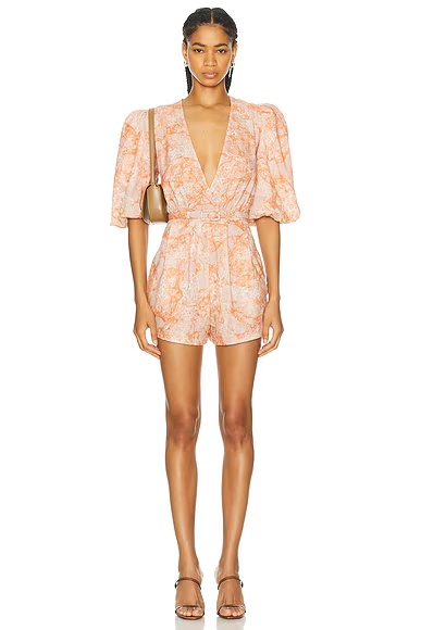 Bulles De Mer Puff Sleeved Playsuit Unique