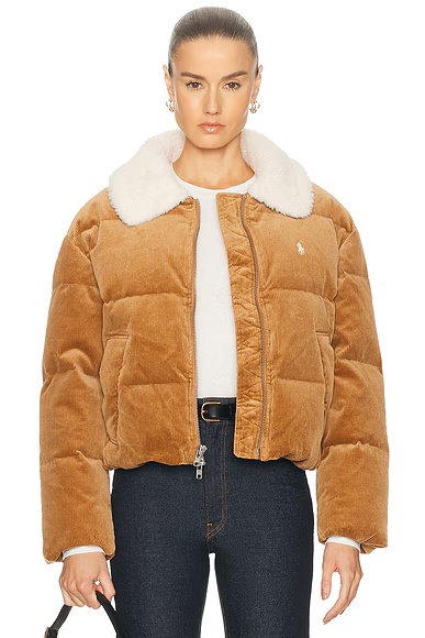 Corduroy Fleece Jacket Camel