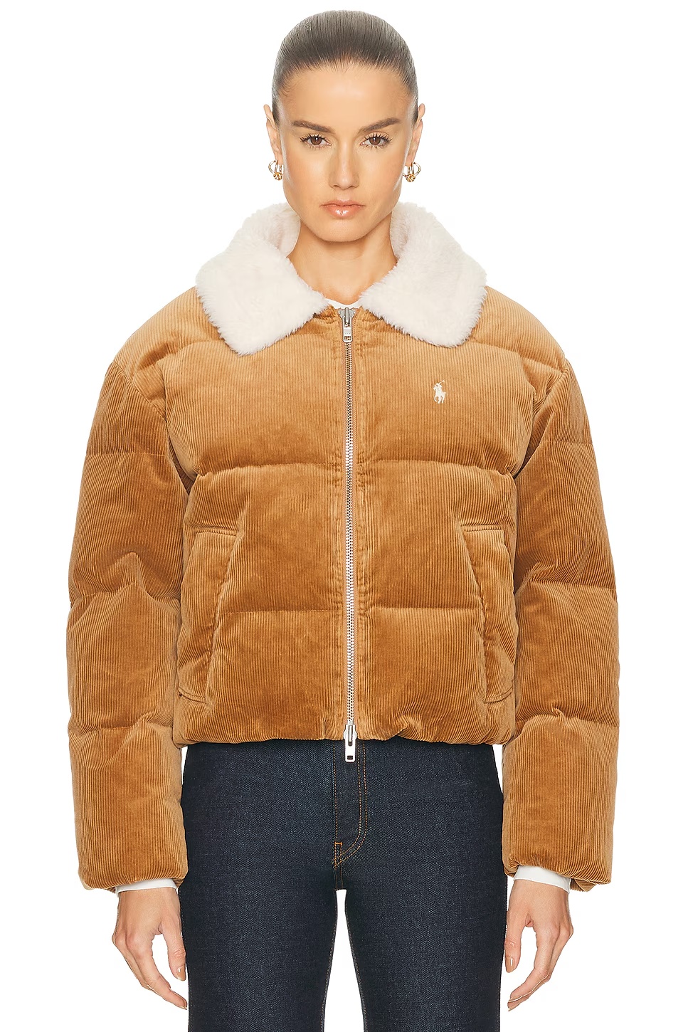 Corduroy Fleece Jacket Camel