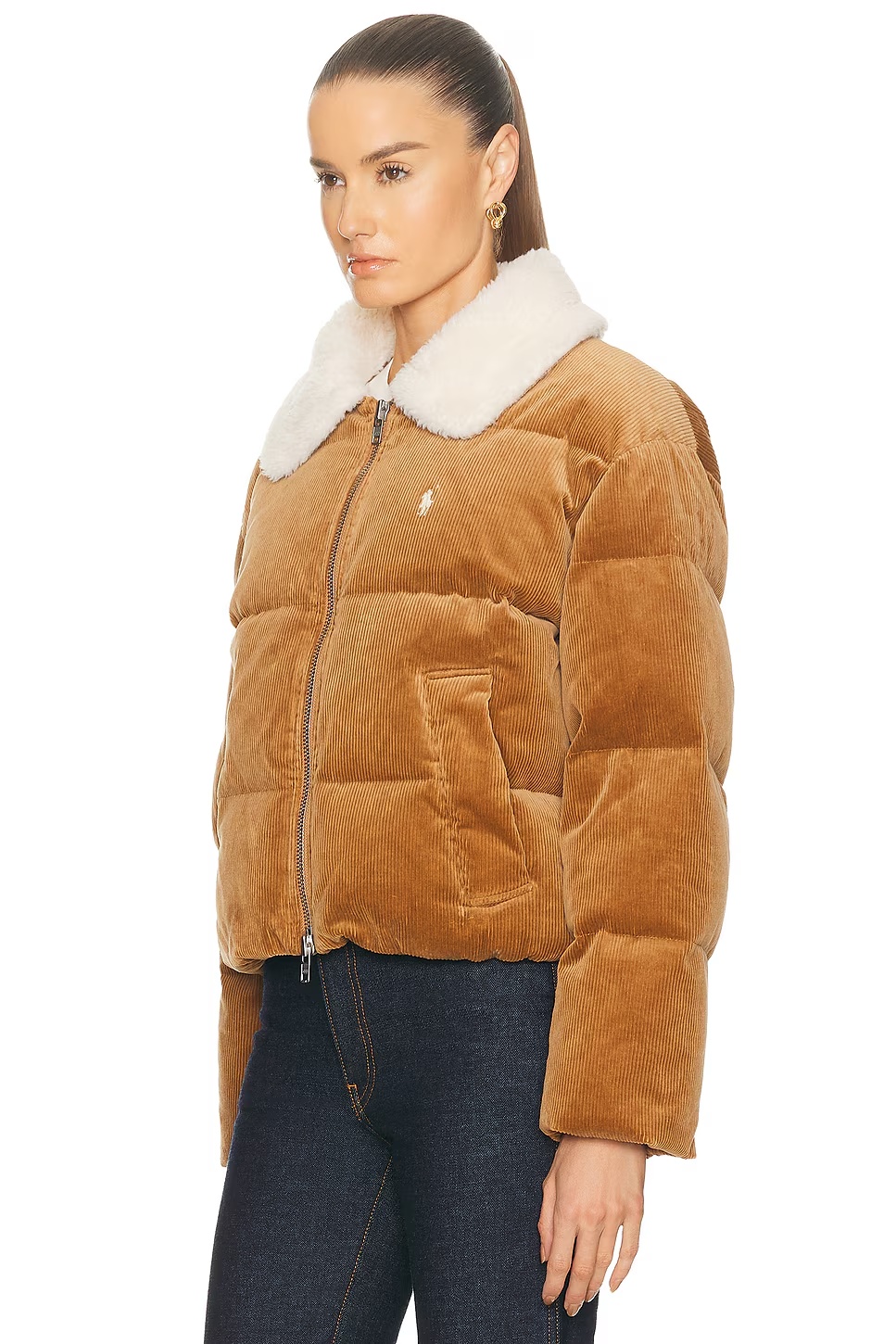 Corduroy Fleece Jacket Camel
