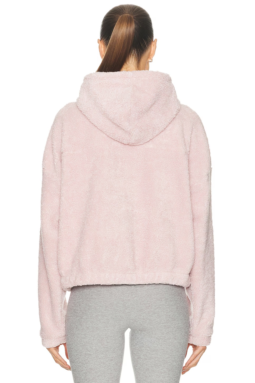 Unity Quarter Zip Up Hoodie Pale Pink