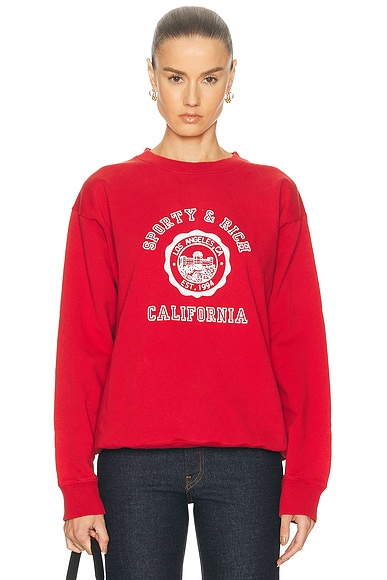 California Emblem Crewneck Sweatshirt Ruby