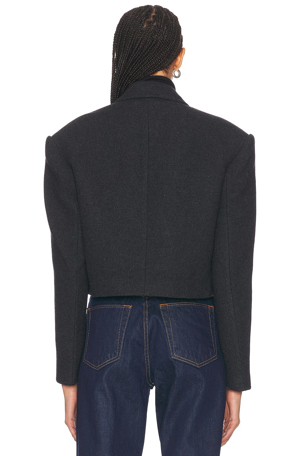 x Emily Gemma The Short Coat Dark Grey