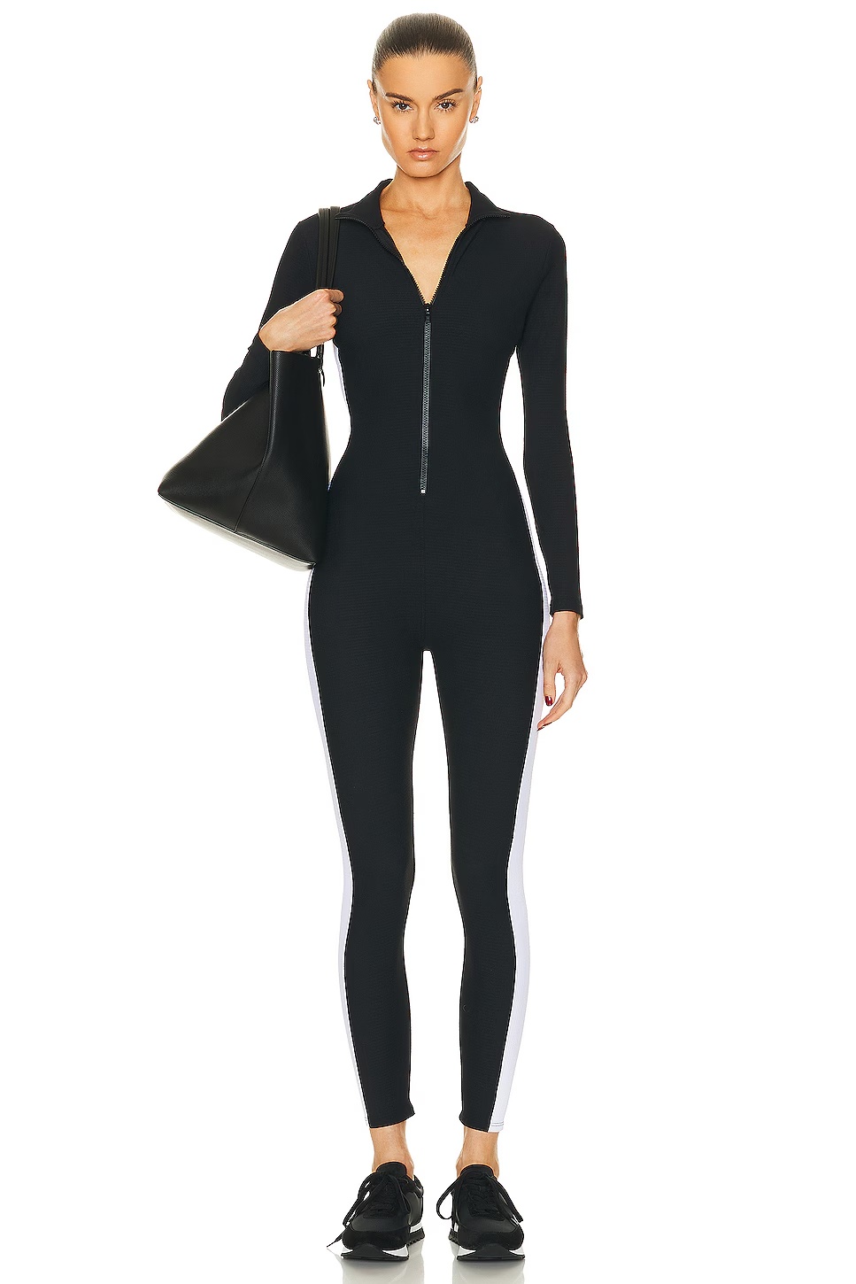 Thermal Ski Onesie Jumpsuit Black & White