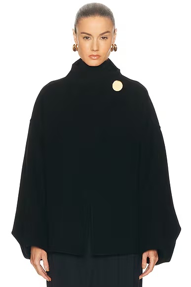 North Midi Oversize Cashmere Wool Jacket Black