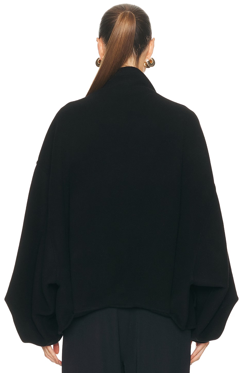 North Midi Oversize Cashmere Wool Jacket Black