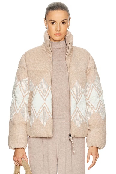 Belinda Knit Puffer Jacket Light Taupe