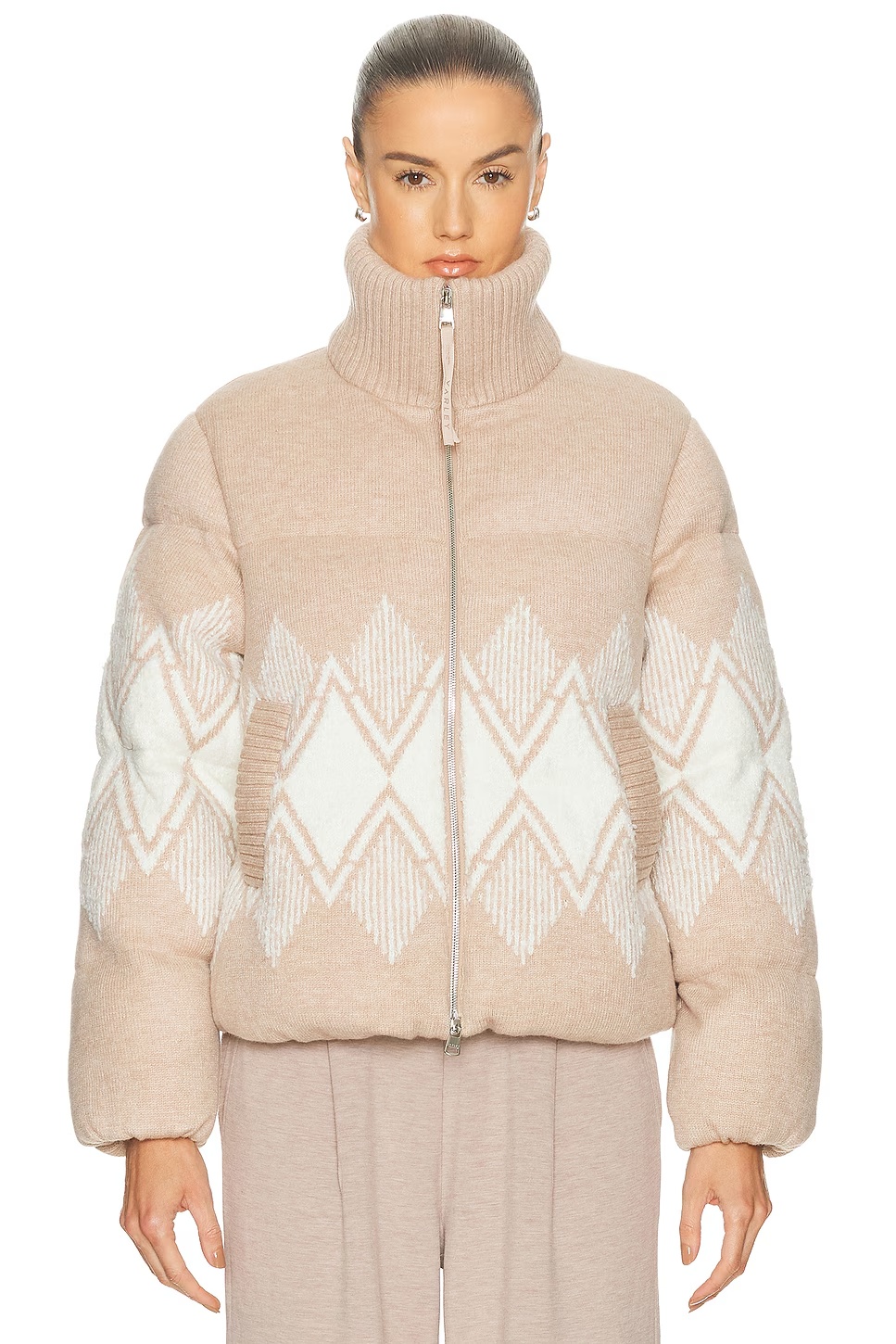 Belinda Knit Puffer Jacket Light Taupe