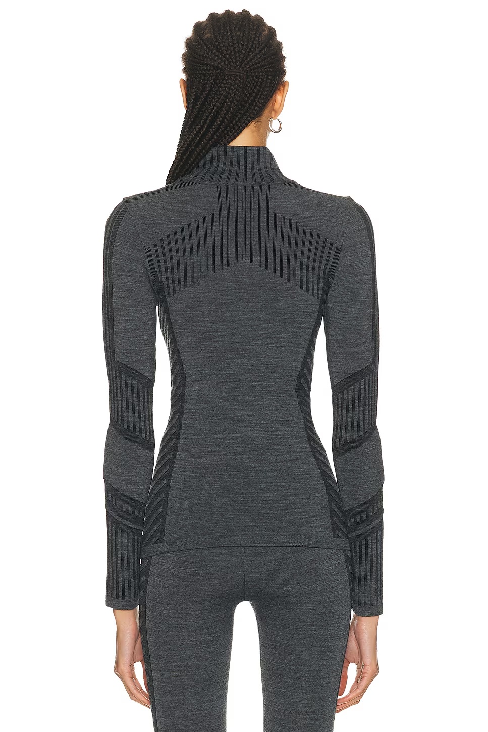 Seama Long Sleeve Top Gris Chine & Noir
