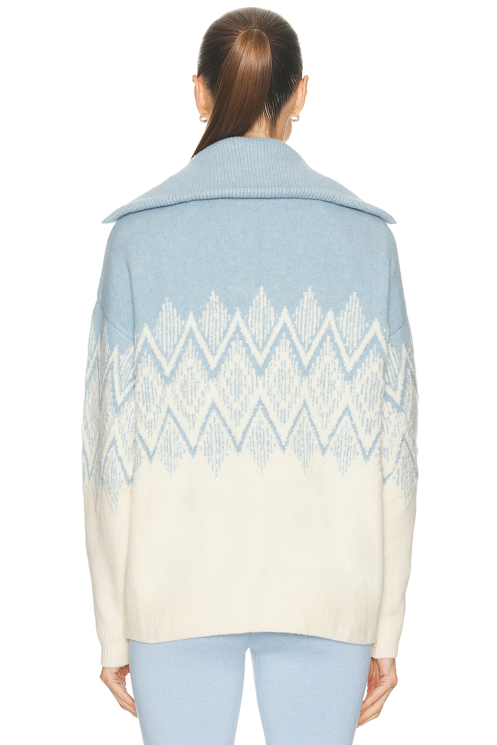 Hedda Fairisle Half Zip Jacket Ashley Blue