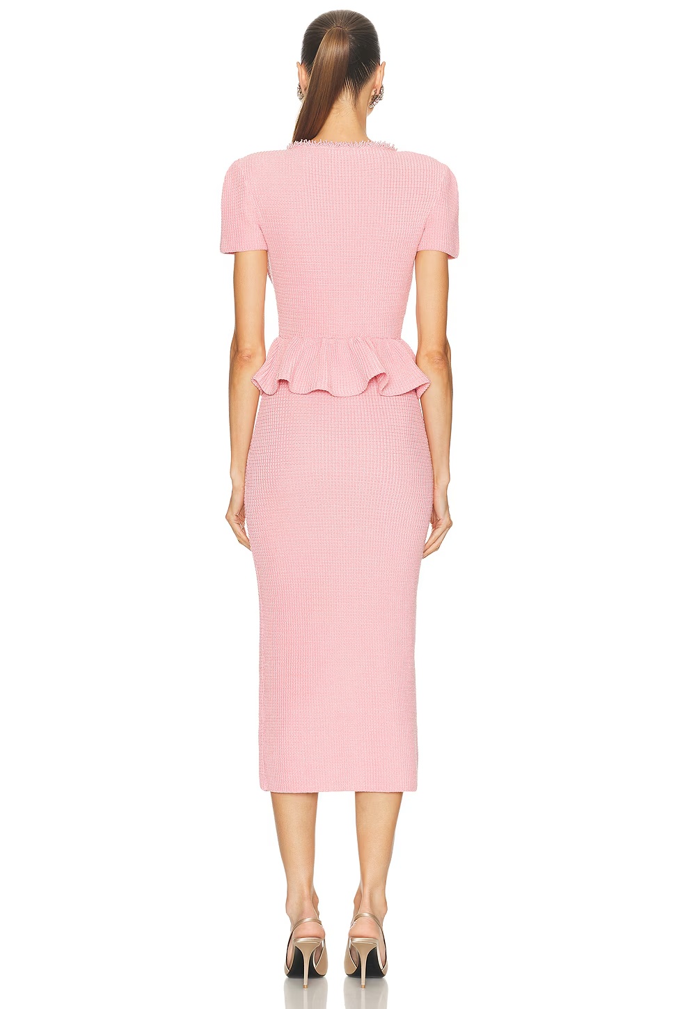 Peplum Midi Dress Pink