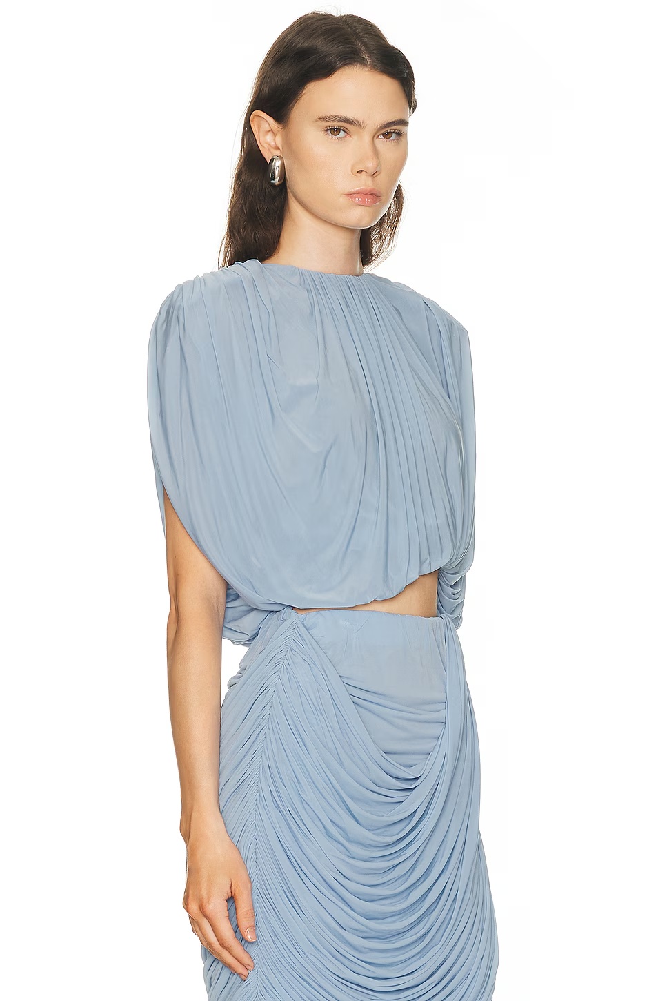 Draped Blouse Light Blue