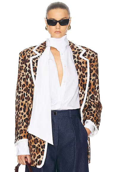 Oversized Signature Blazer Leopard