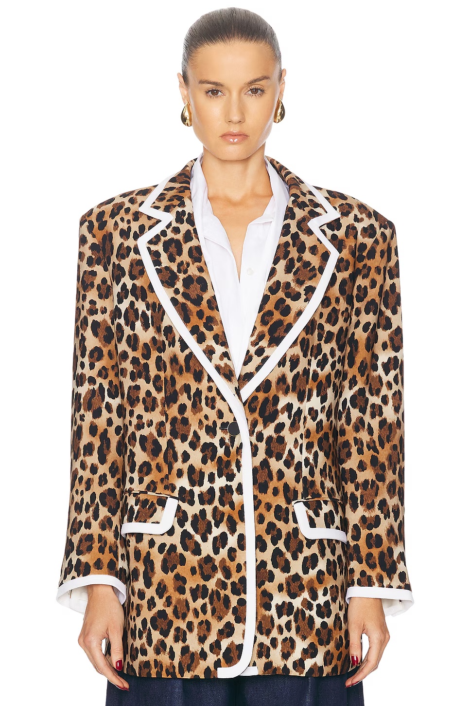 Oversized Signature Blazer Leopard