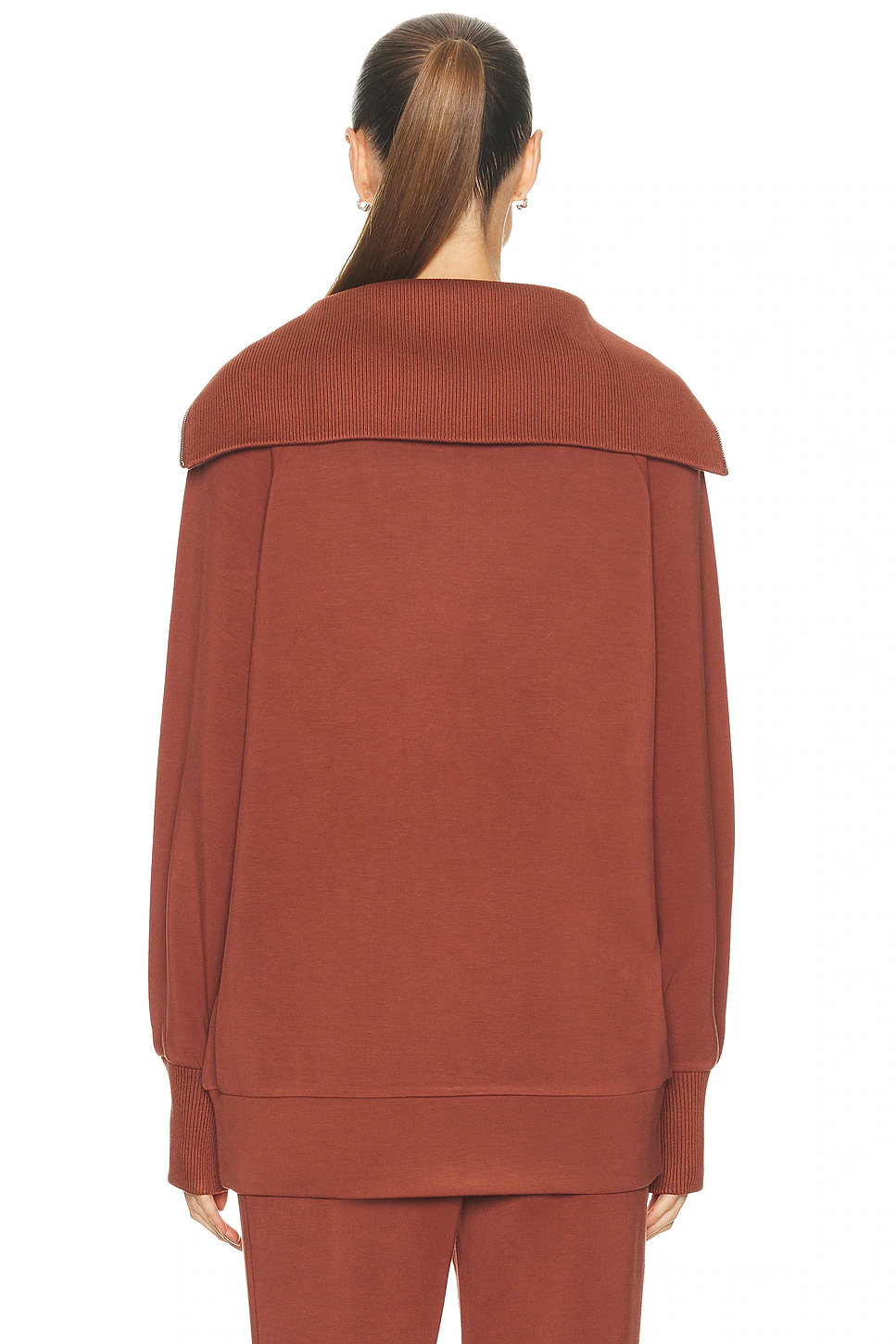 Xina Half Zip Longline Sweater Cinnamon