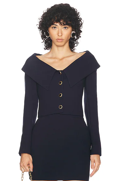 Cropped Jacket Navy Blue