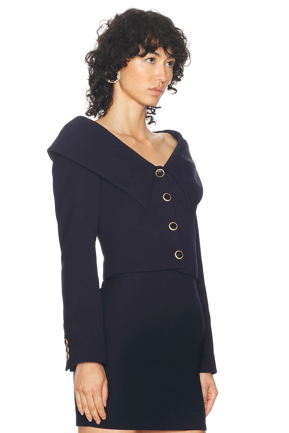Cropped Jacket Navy Blue